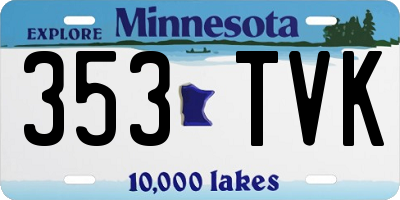 MN license plate 353TVK