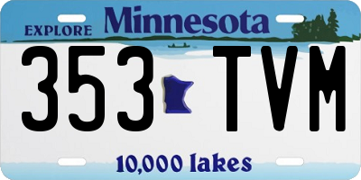 MN license plate 353TVM