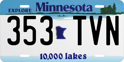 MN license plate 353TVN