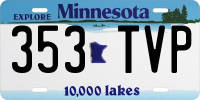 MN license plate 353TVP