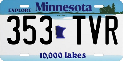 MN license plate 353TVR