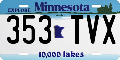 MN license plate 353TVX