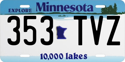 MN license plate 353TVZ