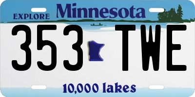 MN license plate 353TWE