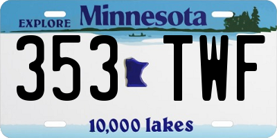 MN license plate 353TWF