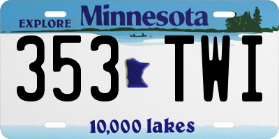 MN license plate 353TWI