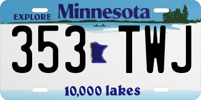 MN license plate 353TWJ