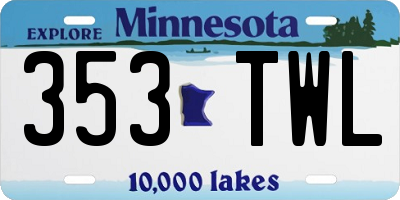 MN license plate 353TWL