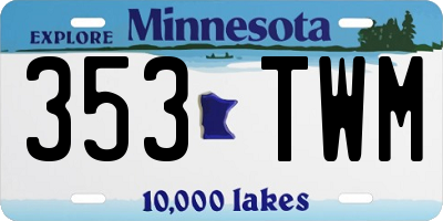 MN license plate 353TWM