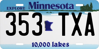 MN license plate 353TXA