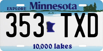 MN license plate 353TXD