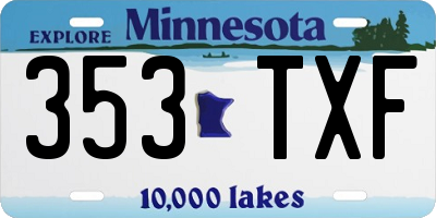 MN license plate 353TXF