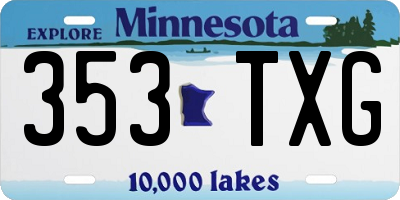 MN license plate 353TXG