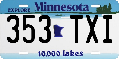 MN license plate 353TXI