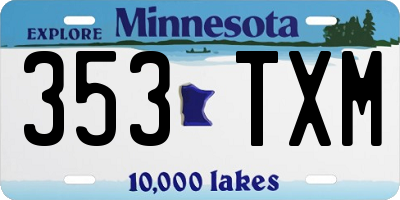 MN license plate 353TXM
