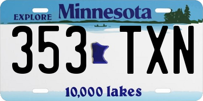 MN license plate 353TXN