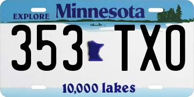 MN license plate 353TXO