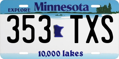 MN license plate 353TXS