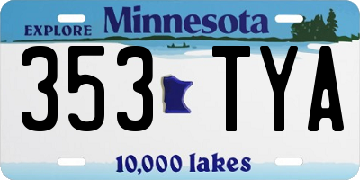 MN license plate 353TYA