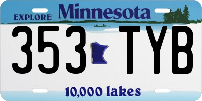 MN license plate 353TYB