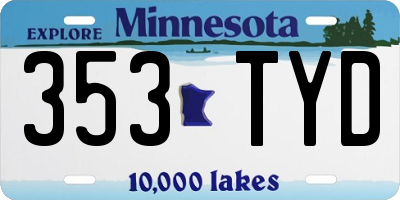 MN license plate 353TYD