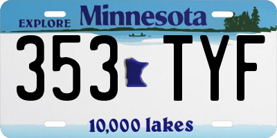 MN license plate 353TYF