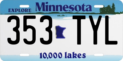 MN license plate 353TYL