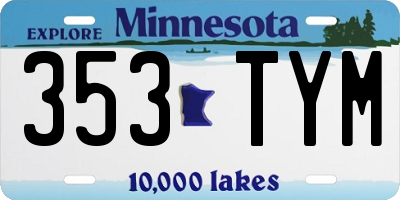 MN license plate 353TYM