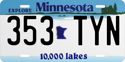 MN license plate 353TYN