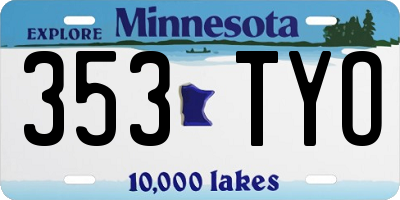 MN license plate 353TYO