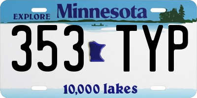 MN license plate 353TYP