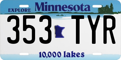 MN license plate 353TYR