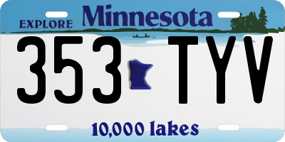 MN license plate 353TYV