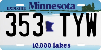 MN license plate 353TYW