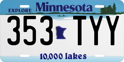 MN license plate 353TYY