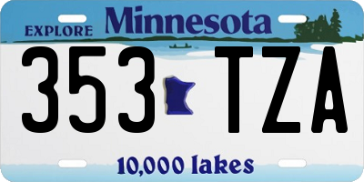 MN license plate 353TZA