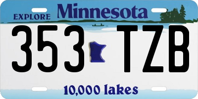 MN license plate 353TZB