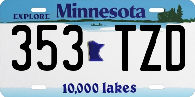 MN license plate 353TZD