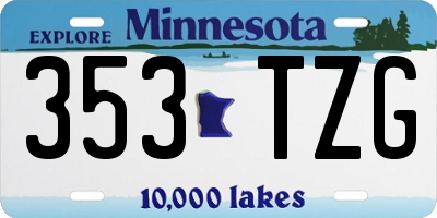 MN license plate 353TZG