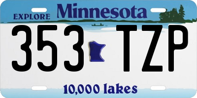 MN license plate 353TZP