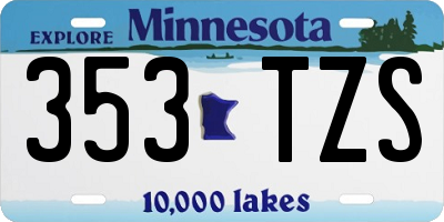 MN license plate 353TZS