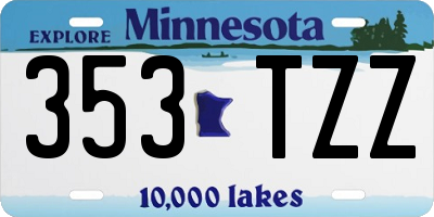 MN license plate 353TZZ