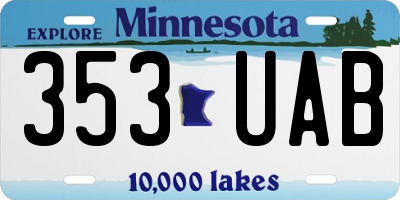 MN license plate 353UAB