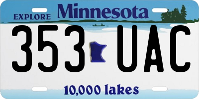 MN license plate 353UAC