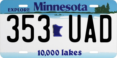 MN license plate 353UAD