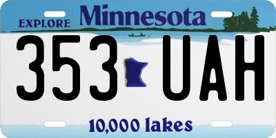 MN license plate 353UAH