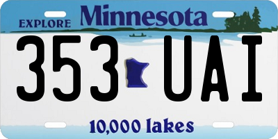 MN license plate 353UAI