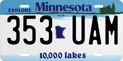 MN license plate 353UAM