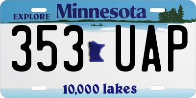 MN license plate 353UAP