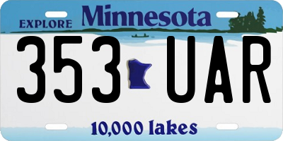 MN license plate 353UAR